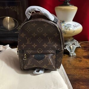 Monogram Mini Backpack in Brown and Tan